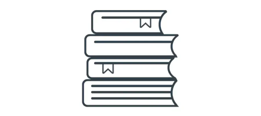 Animated picture of a pile of four books
