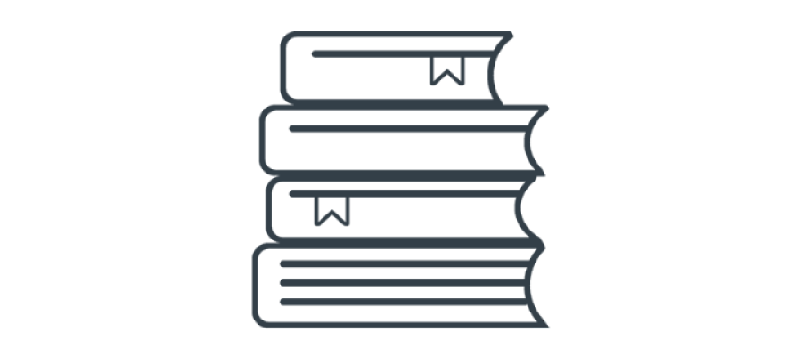 Animated picture of a pile of four books